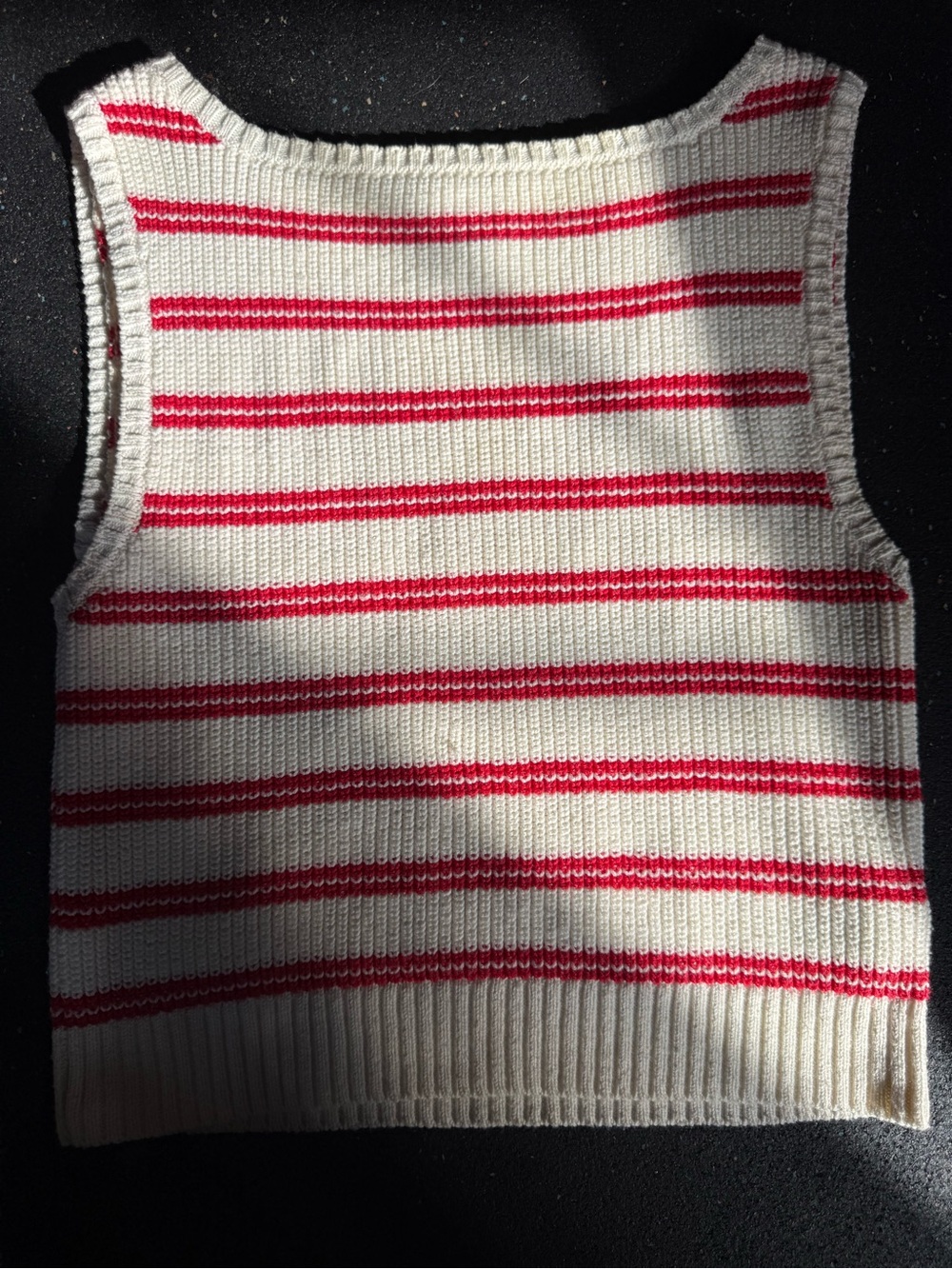 Song of Style Cream Tank Top with Red Stripes
